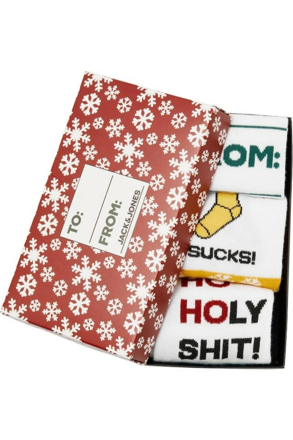 Jack&Jones Erkek 3'lü Noel Çorabı Seti - Kar Tanesi Desenli
