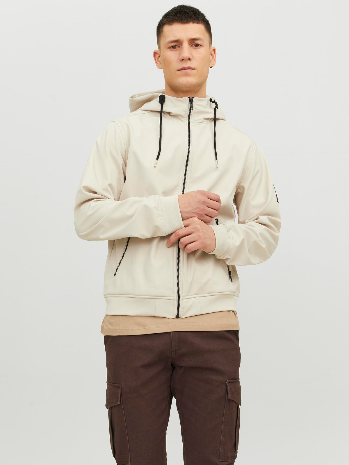 Jack&Jones Erkek Kapüşonlu Fermuarlı Cepli Standart Kalıp Polyester Ceket
