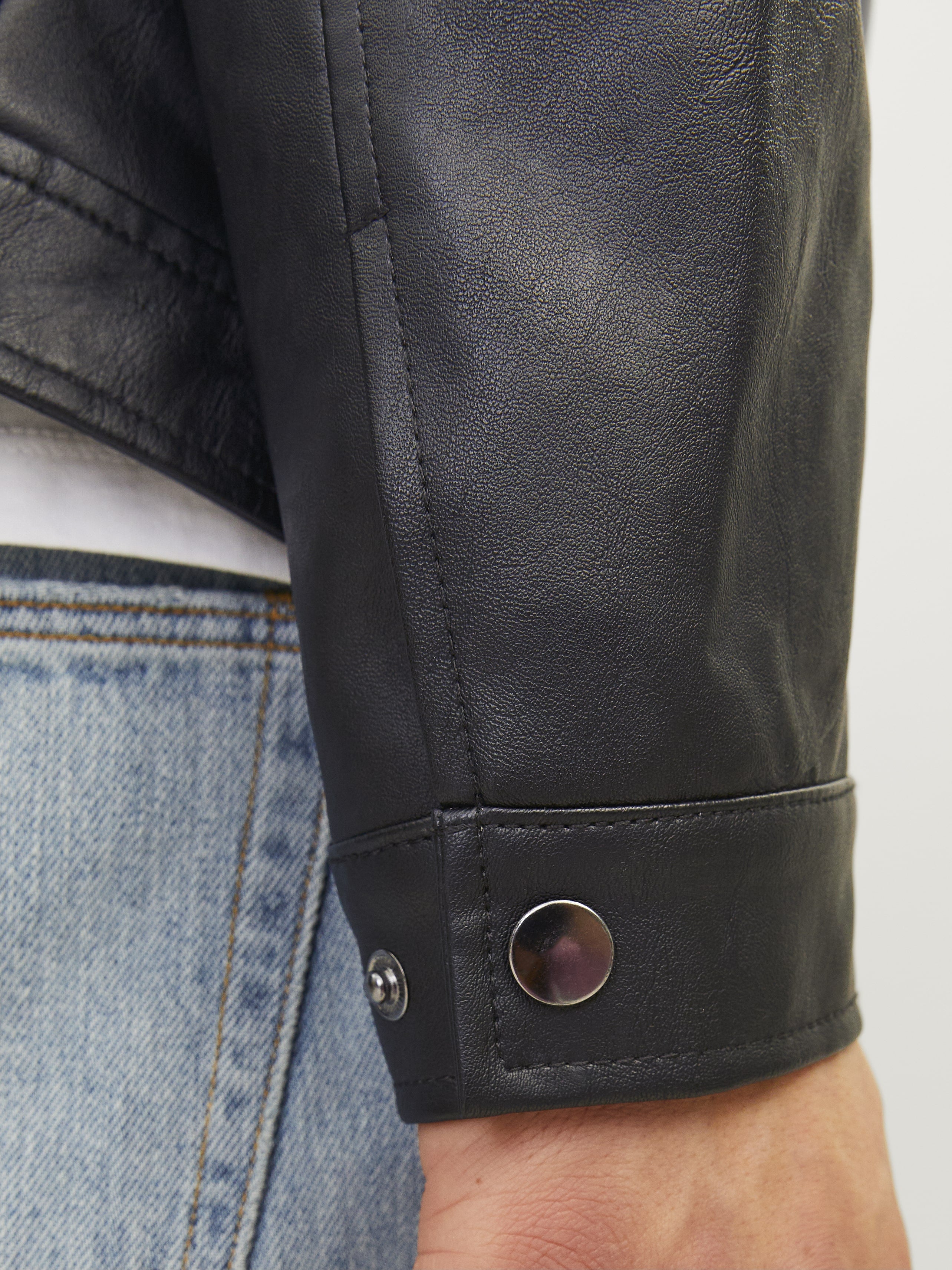 Jack&Jones Minimalist Deri Erkek Ceket - Regular Fit - Günlük Stil Ana görsel