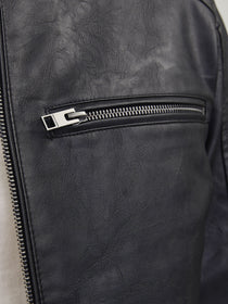 Jack&Jones Minimalist Deri Erkek Ceket - Regular Fit - Günlük Stil