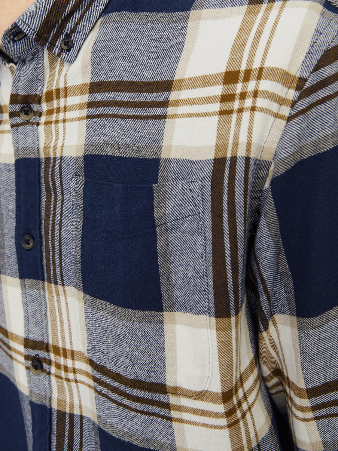 Jack&Jones Minimalist Kareli Uzun Kol Erkek Gömleği
