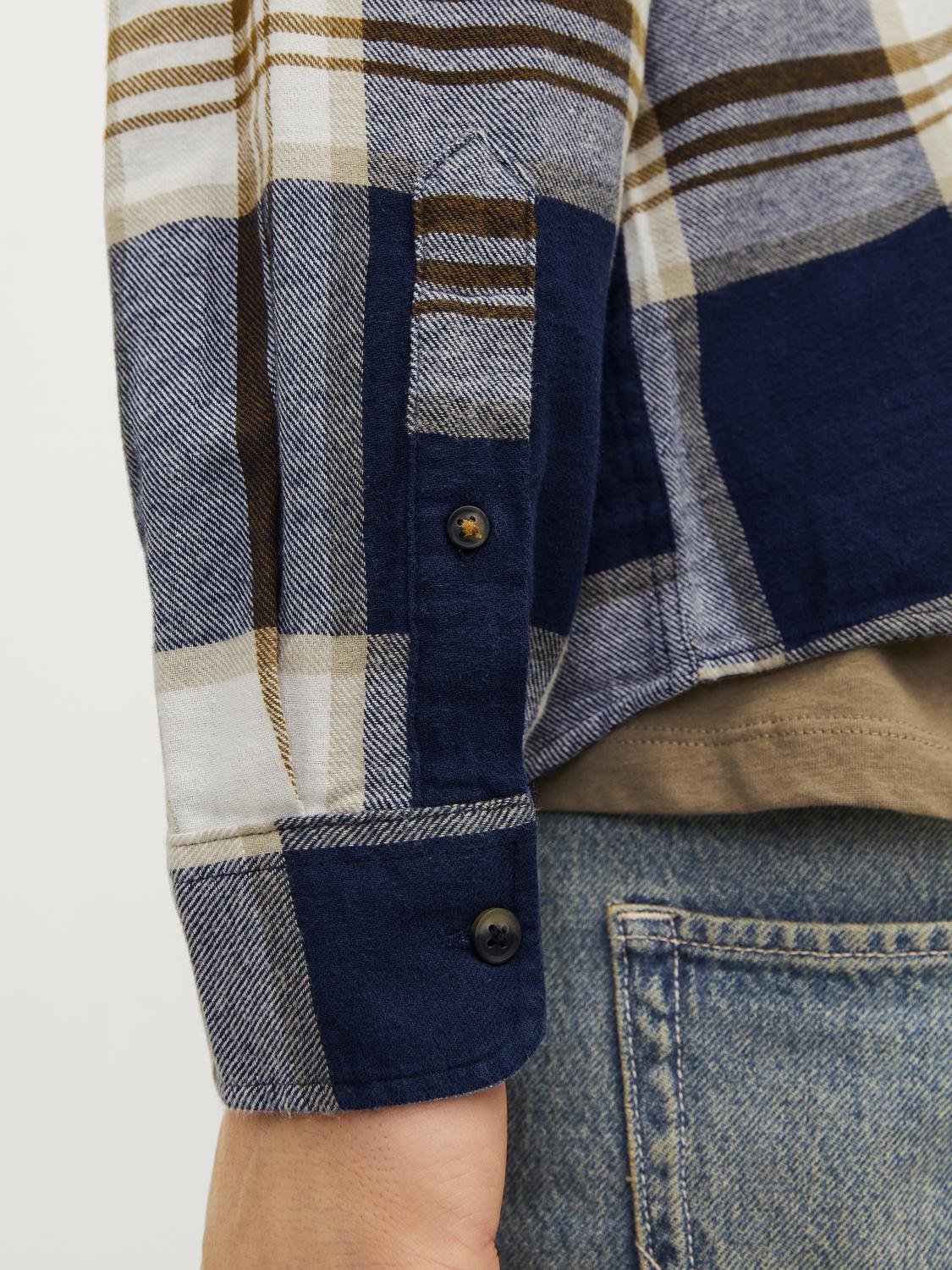 Jack&Jones Minimalist Kareli Uzun Kol Erkek Gömleği