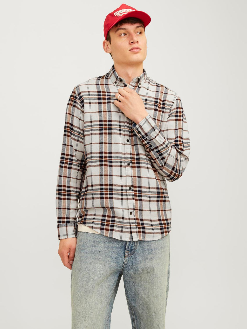 Jack&Jones Minimalist Kareli Uzun Kol Erkek Gömleği