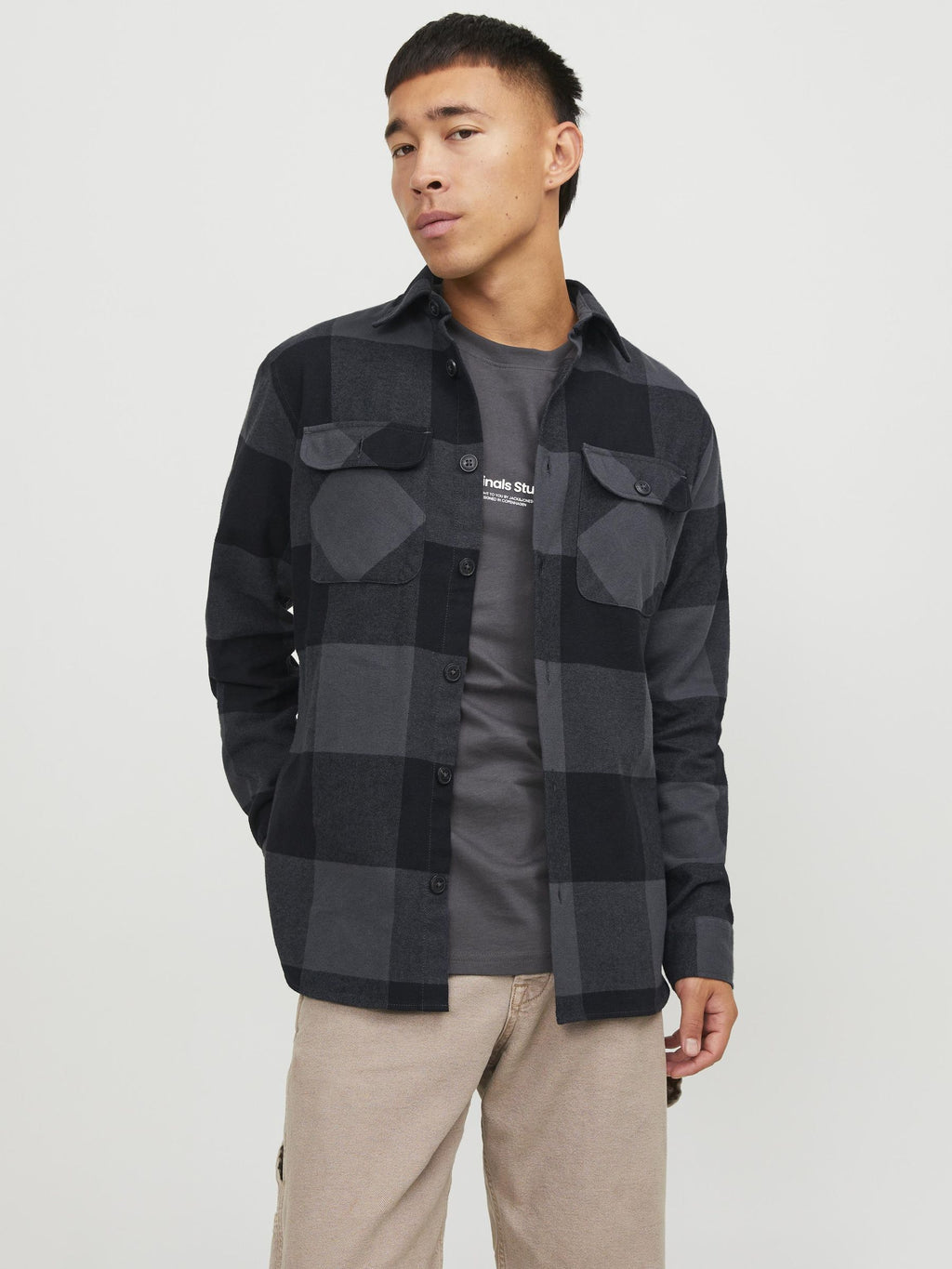 Jack&Jones Kareli Uzun Kol Erkek Gömleği - Günlük Casual