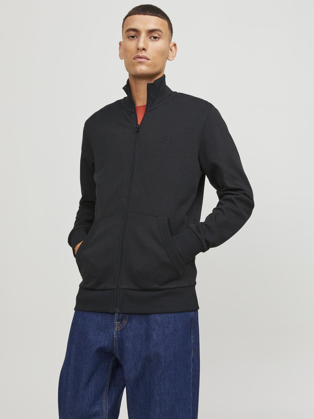 Jack&Jones Minimalist Oversize Fermuarlı Erkek Hırka - Günlük Kombinleriniz İçin