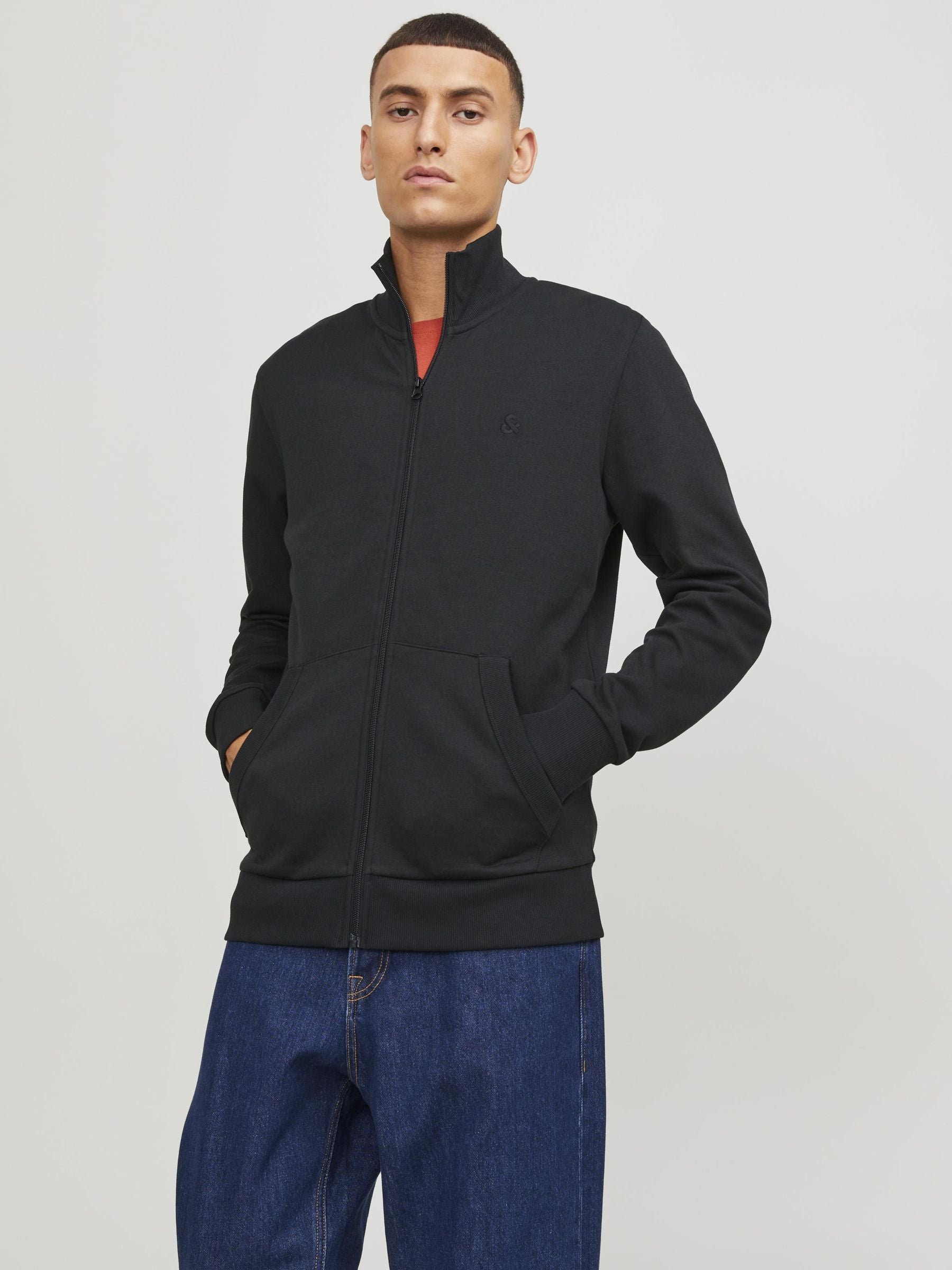 Jack&Jones Minimalist Oversize Fermuarlı Erkek Hırka - Günlük Kombinleriniz İçin