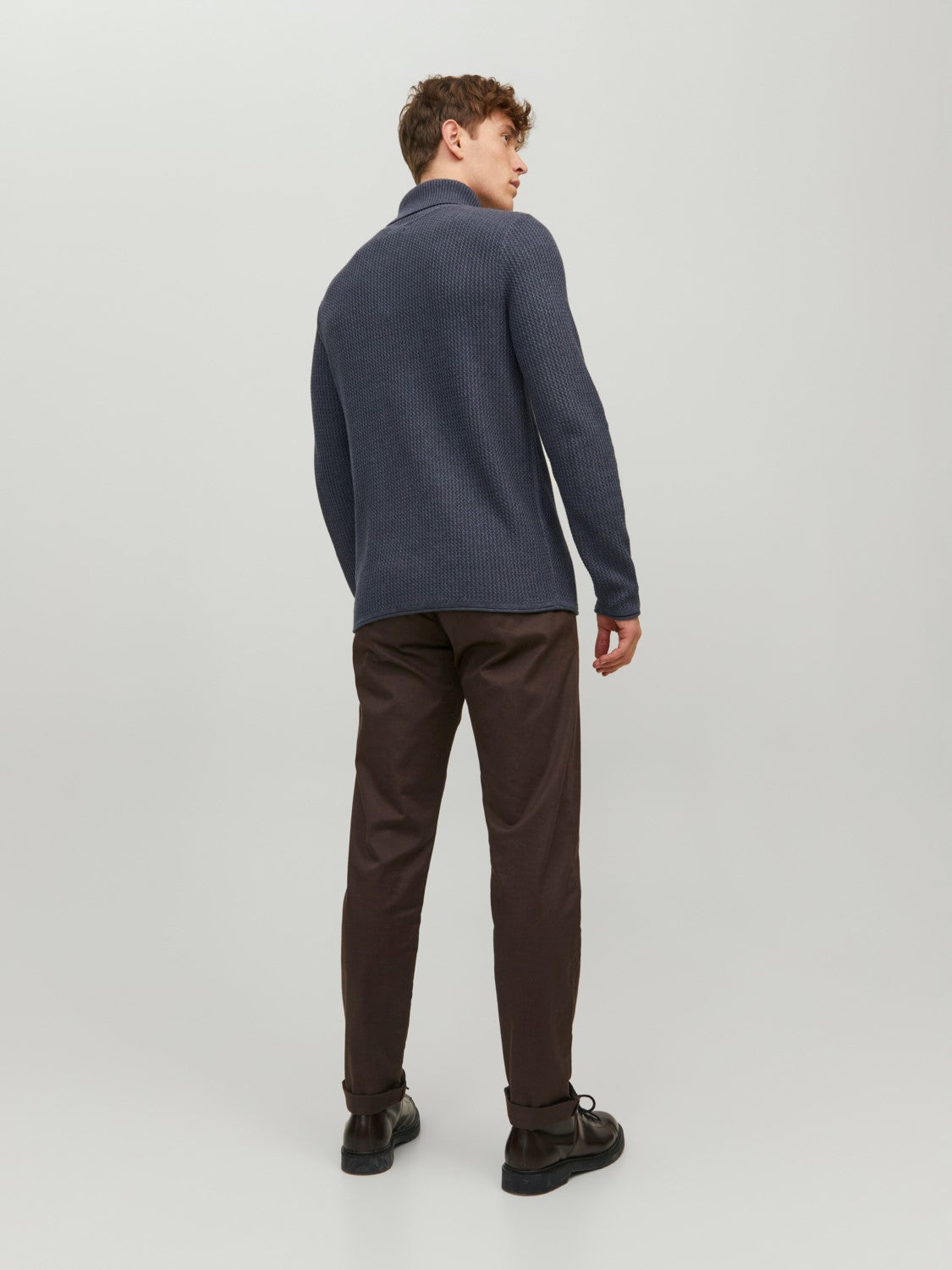 Jack&Jones Erkek Minimalist Boğazlı Uzun Kol Kazak - Oversized Fit