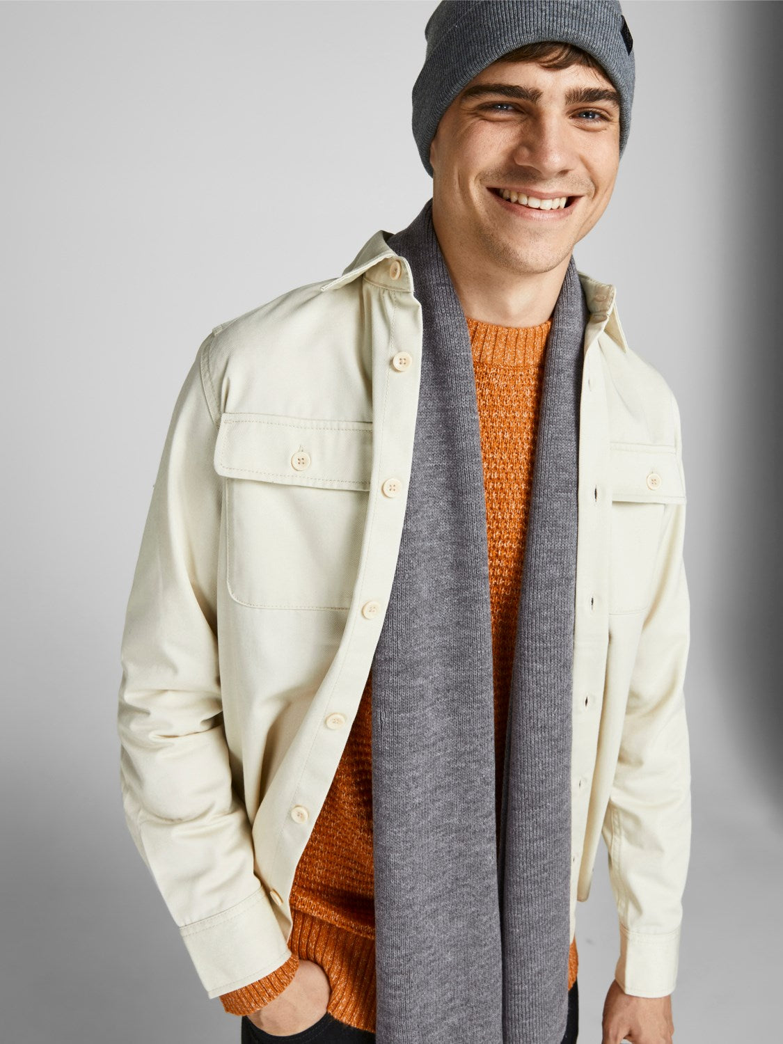Jack&Jones Erkek Minimalist Bere & Atkı Seti - Kışlık Sıcaklık İkincil görsel