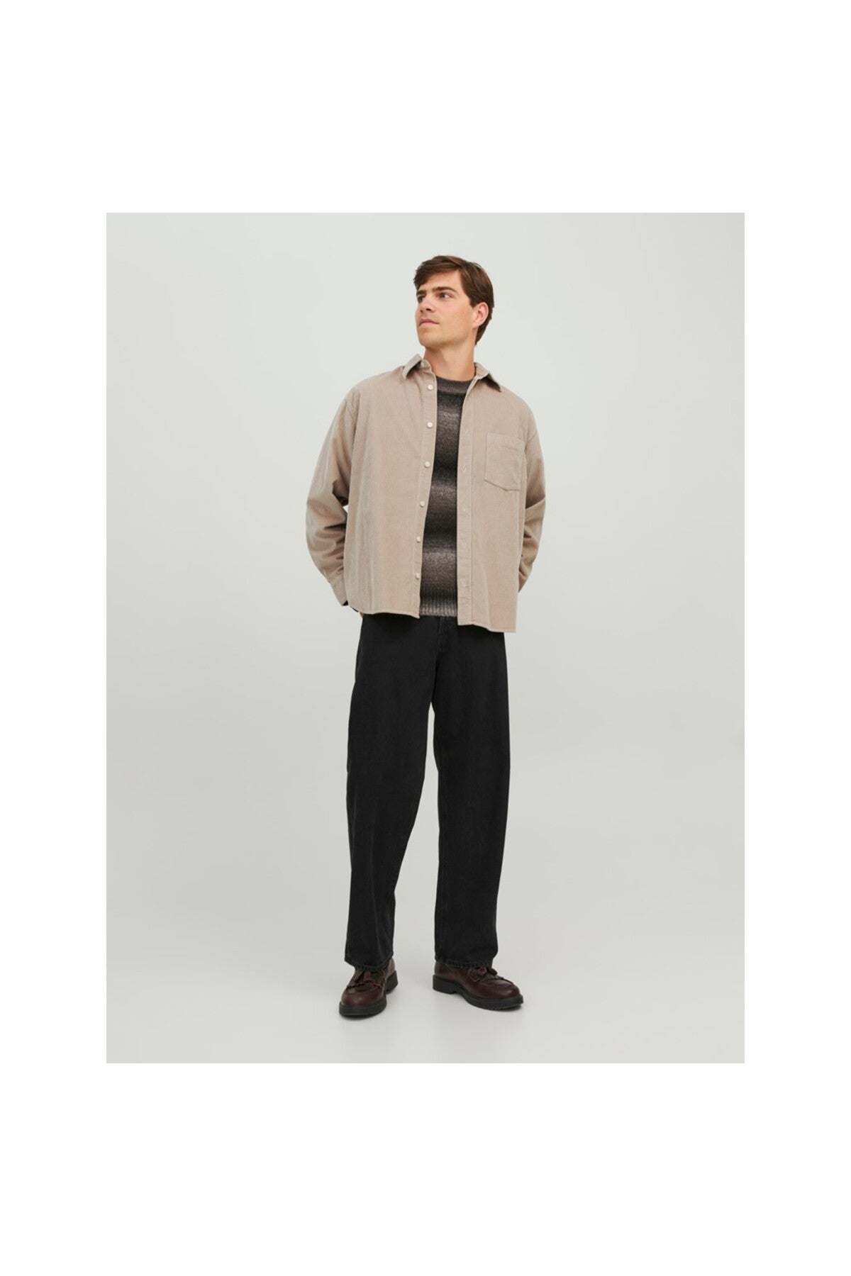 Jack&Jones Erkek Oversize Kadife Gömlek - Uzun Kol - Minimalist Translation missing: tr.content.product_image_main