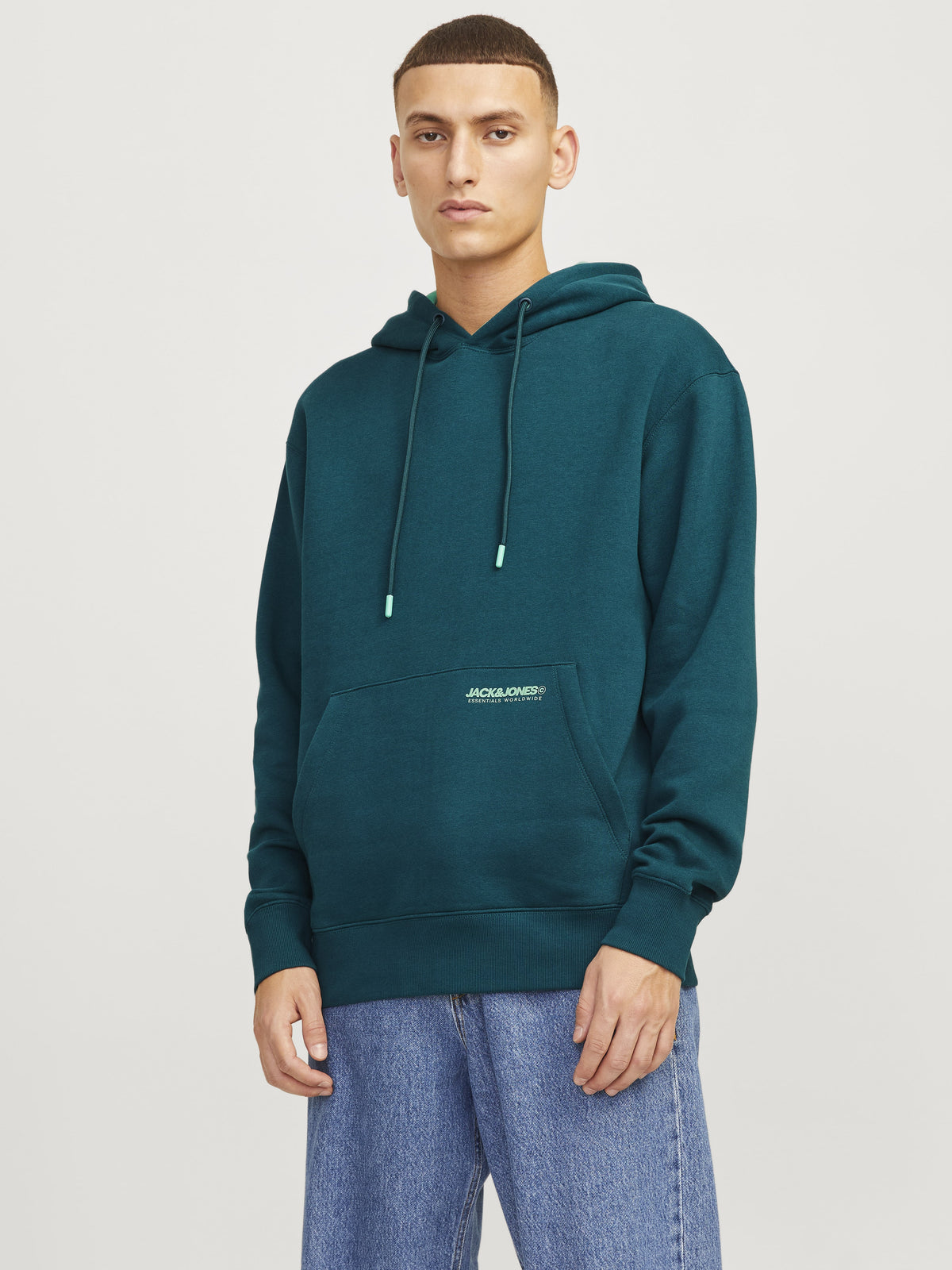 Jack&Jones Erkek Oversize Kapüşonlu Sweatshirt - Minimalist Günlük Ana görsel