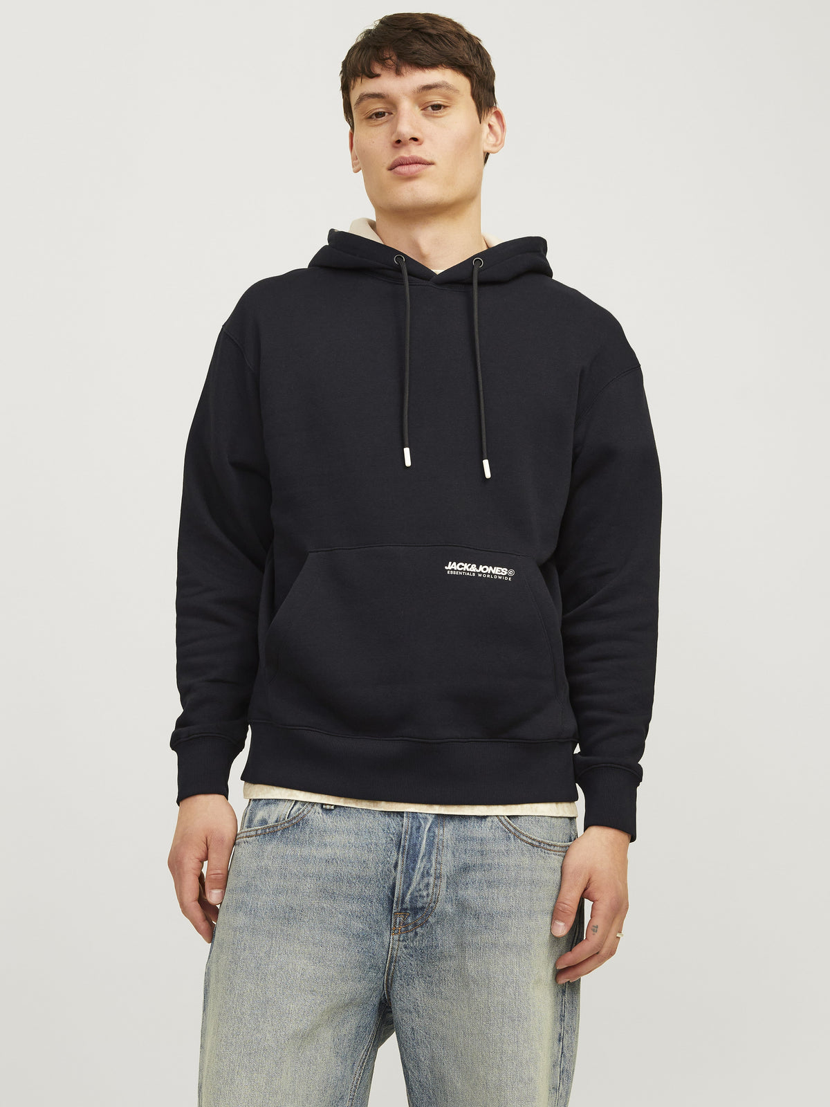 Jack&Jones Erkek Oversize Kapüşonlu Sweatshirt - Minimalist Günlük Ana görsel
