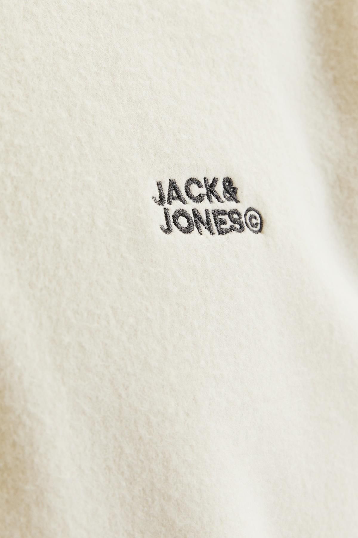 Jack&Jones Minimalist Yarım Fermuarlı Uzun Kol Erkek Sweatshirt - Oversize