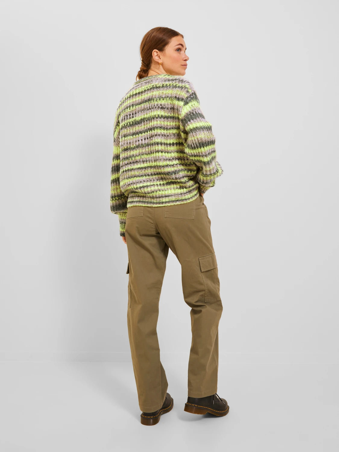 Jack&Jones JJXX Kadın Geometrik Desenli O Yaka Uzun Kollu Örme Kazak
