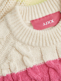 Jack&Jones JJXX Kadın Bisiklet Yaka Regular Kalıp Örme Renkli Desenli Uzun Kollu Kazak