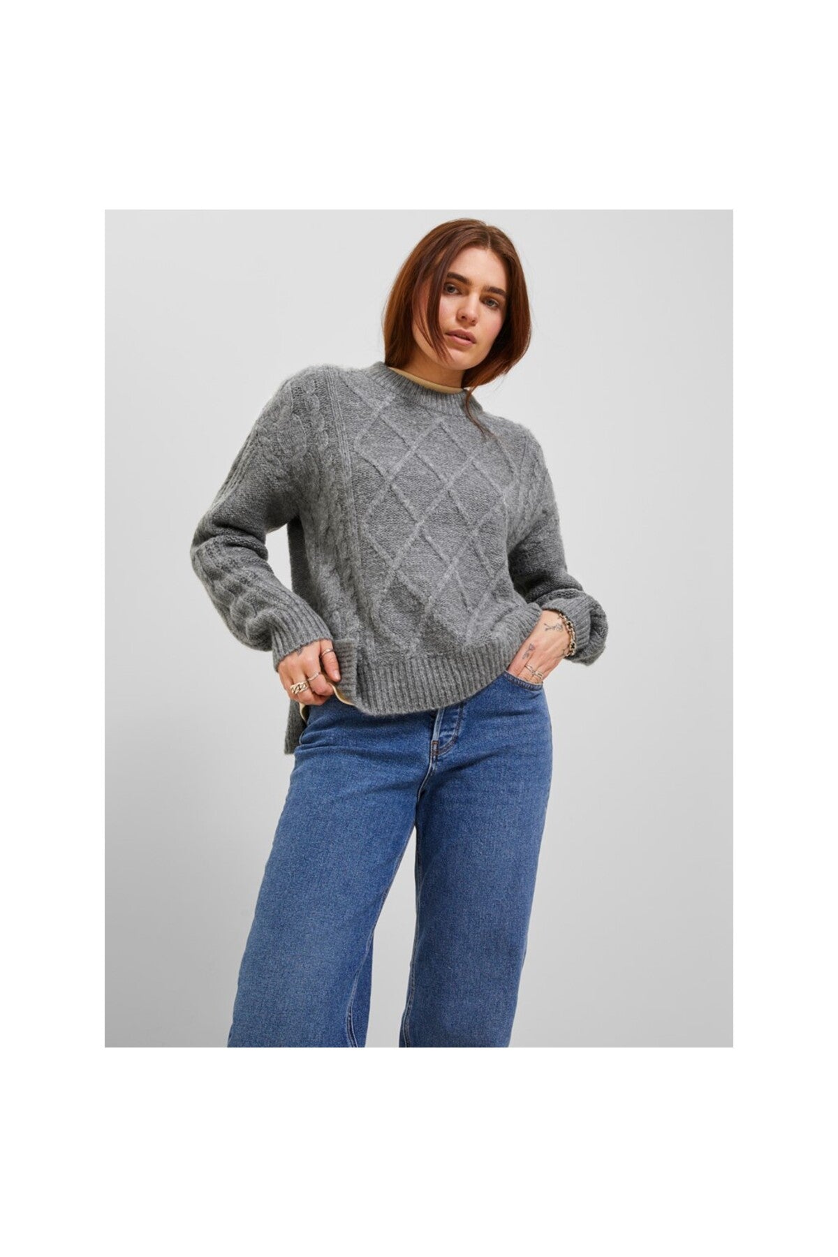 Jack&Jones JJXX Kadın Oversize Örgü Kazak - Günlük Stil Ana görsel