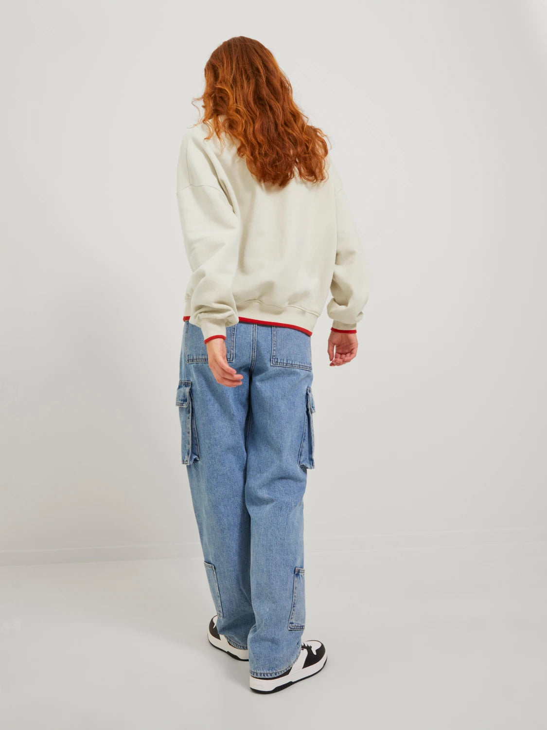 Jack&Jones JJXX Kadın Baskılı Bisiklet Yaka Regular Kalıp Pamuk Polyester Sweatshirt