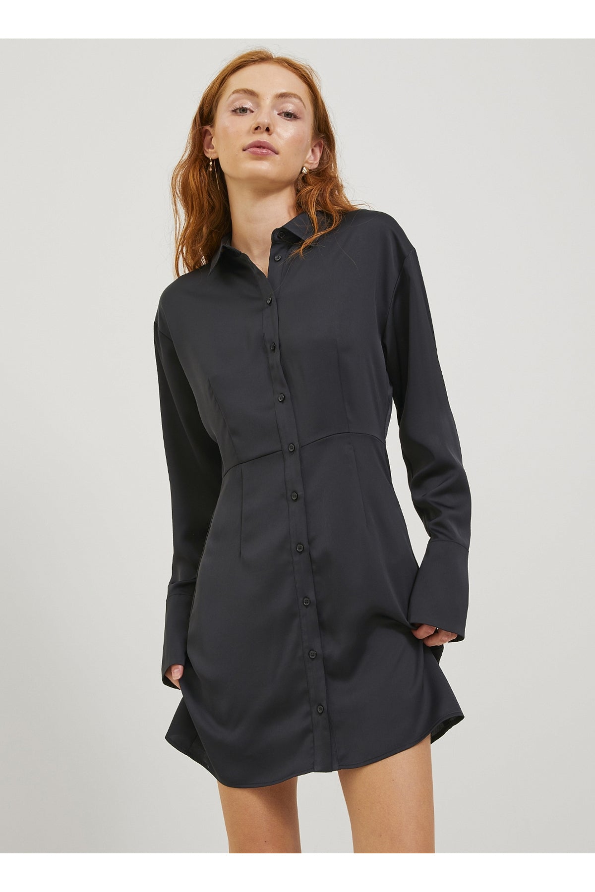 Jack&Jones JJXX Minimalist Saten Mini Elbise - Günlük & Parti Translation missing: ar.content.product_image_main