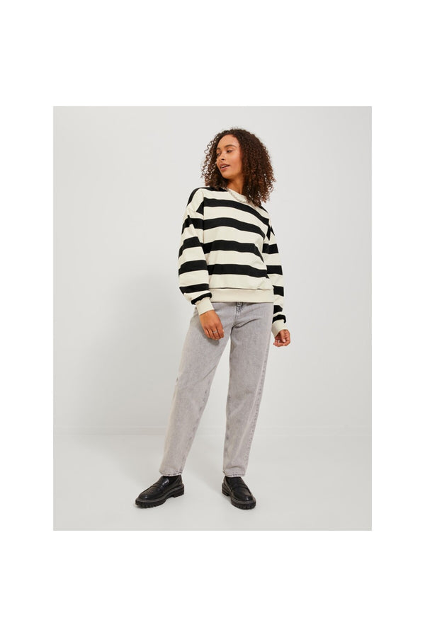 Jack&Jones JJXX Oversize Çizgili Uzun Kol Kadın Sweatshirt - Günlük Şıklık