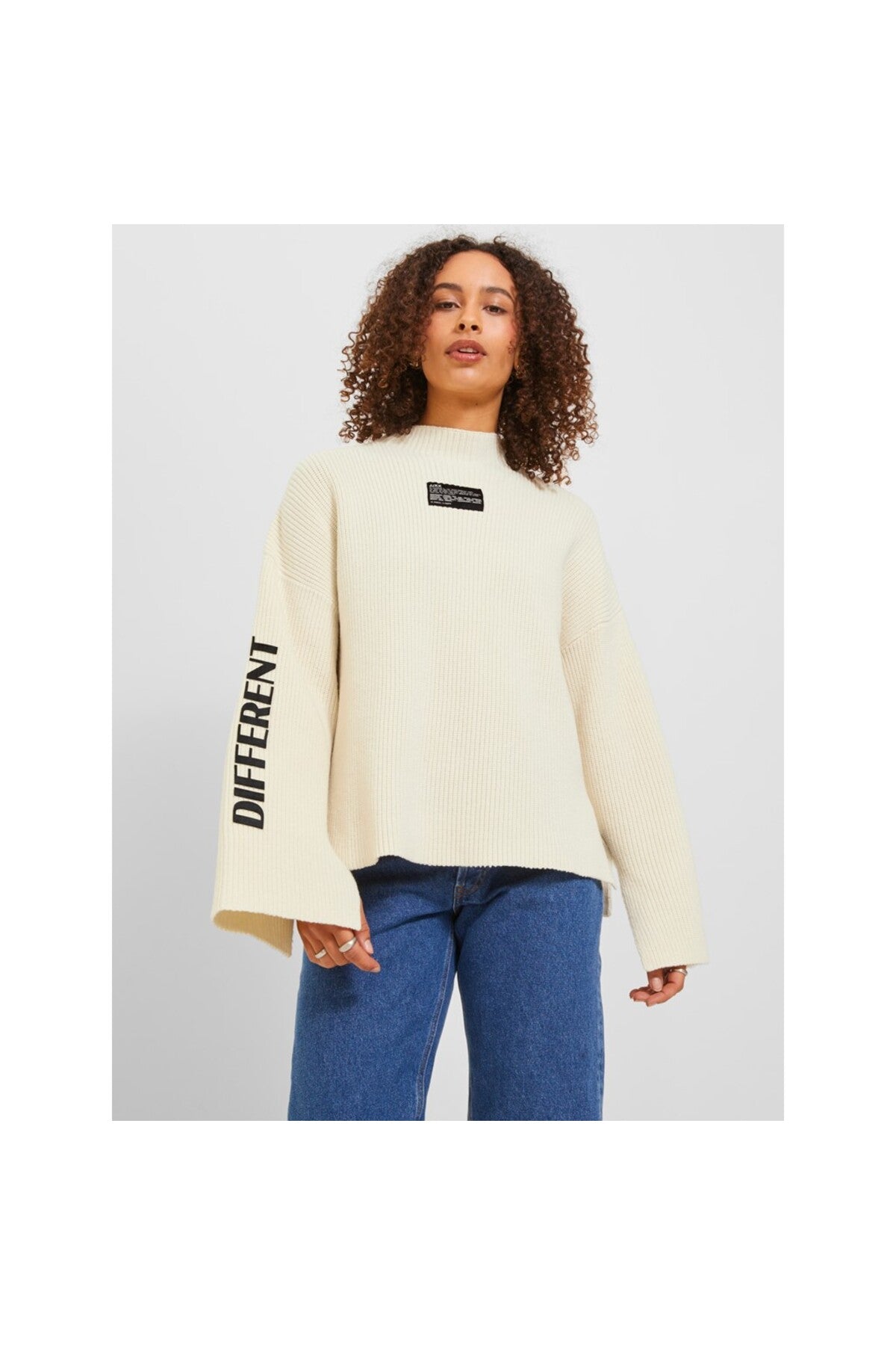 Jack&Jones JJXX Oversize Yüksek Yaka Kadın Kazak - Minimalist Stil Translation missing: tr.content.product_image_secondary