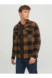Jack&Jones Minimalist Uzun Kol Kareli Erkek Gömleği - Günlük Stil