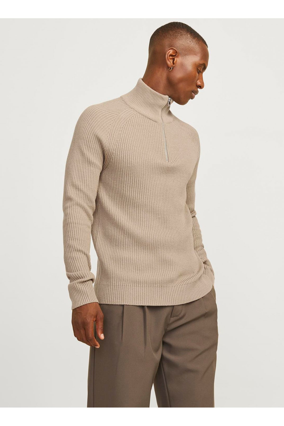 Jack&Jones Minimalist Yüksek Yakalı Uzun Kol Erkek Kazak - Günlük Şıklık