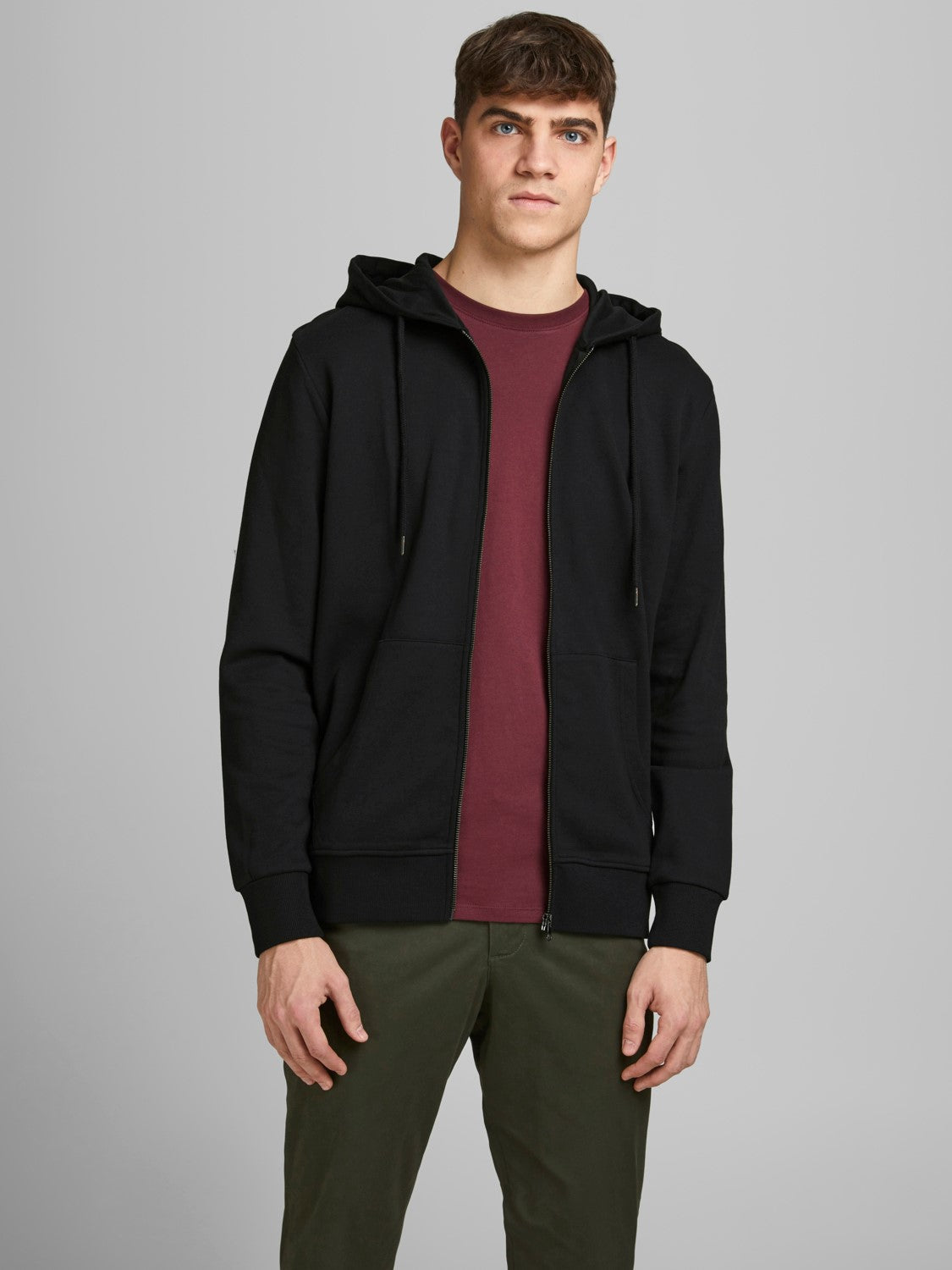 Jack&Jones Oversize Fermuarlı Kapüşonlu Erkek Sweatshirt - Günlük ve Spor İkincil görsel