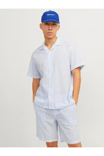 Jack&Jones Oversize Kısa Kol Çizgili Erkek Gömlek - Minimalist