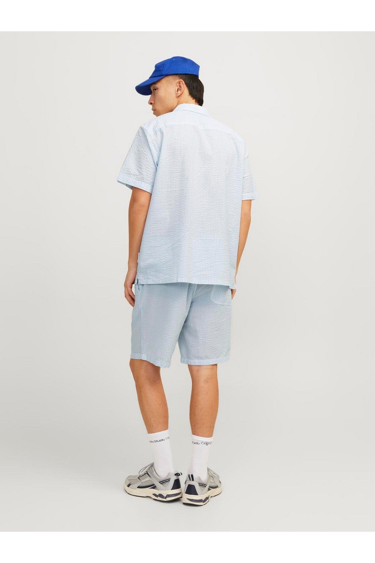 Jack&Jones Oversize Kısa Kol Çizgili Erkek Gömlek - Minimalist