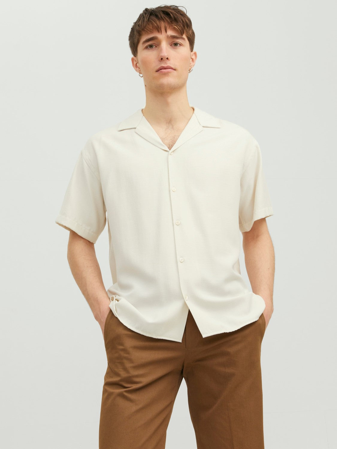 Jack&Jones Oversize Minimalist Kısa Kol Erkek Gömleği