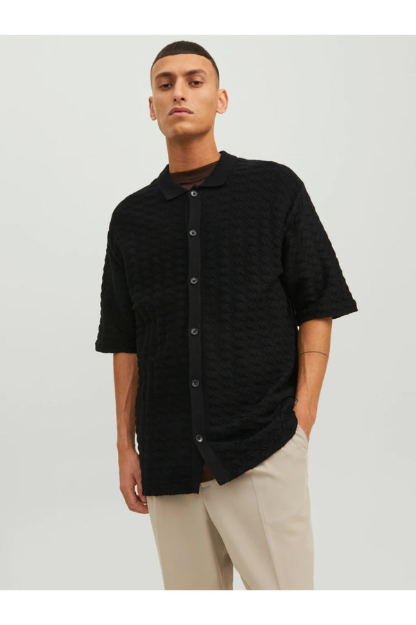 Jack&Jones Oversize Polo Yaka Kısa Kol Erkek Gömlek - Minimalist Stil