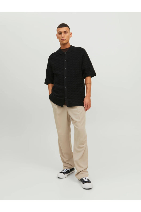 Jack&Jones Oversize Polo Yaka Kısa Kol Erkek Gömlek - Minimalist Stil
