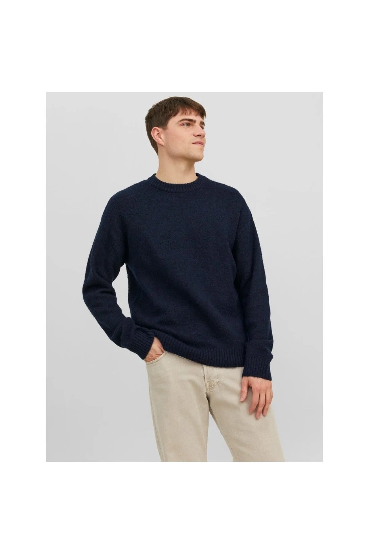Jack&Jones Oversize Yuvarlak Yaka Erkek Kazak - Minimalist Günlük Stil - Hemen Al! Ana görsel
