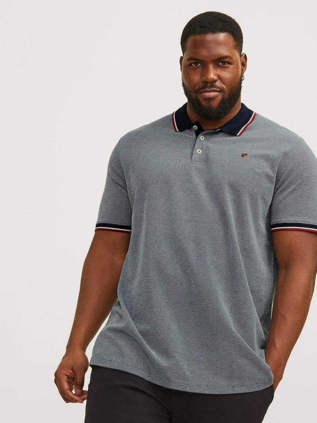 Jack&Jones Plus Erkek Polo Yaka Kısa Kol T-Shirt - Minimalist Tasarım