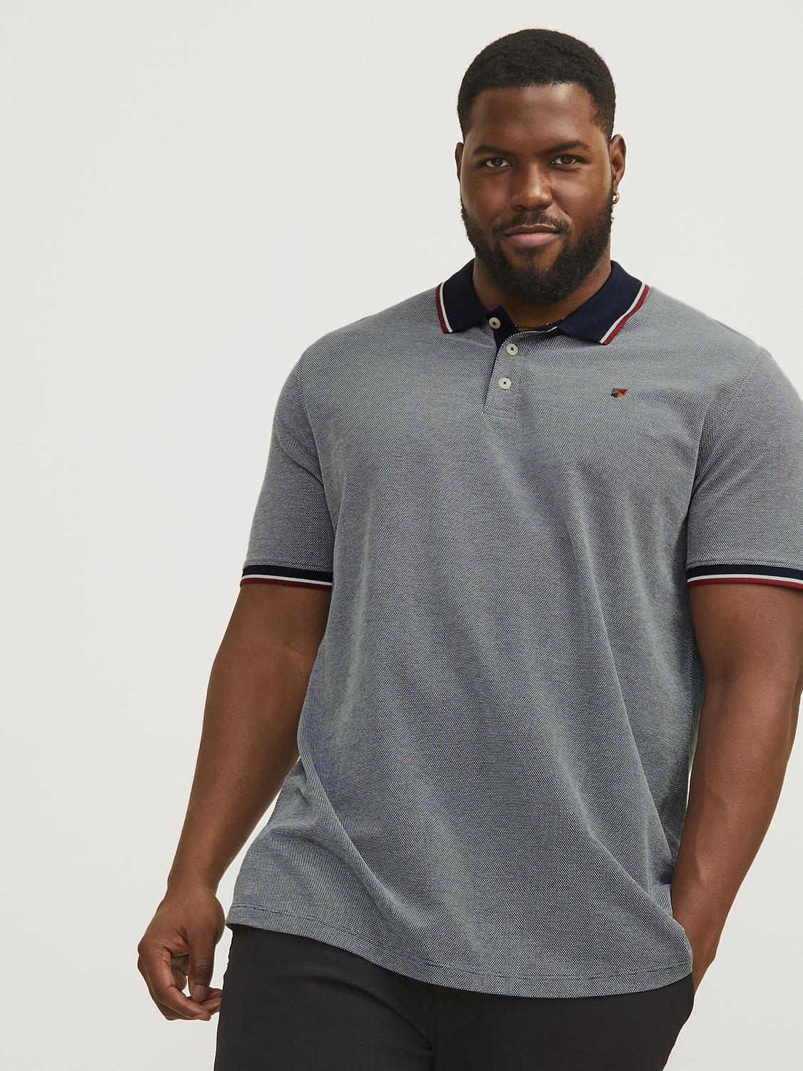 Jack&Jones Plus Erkek Polo Yaka Kısa Kol T-Shirt - Minimalist Tasarım