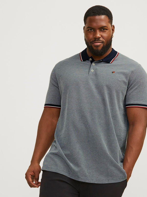 Jack&Jones Plus Erkek Polo Yaka Kısa Kol T-Shirt - Minimalist Tasarım
