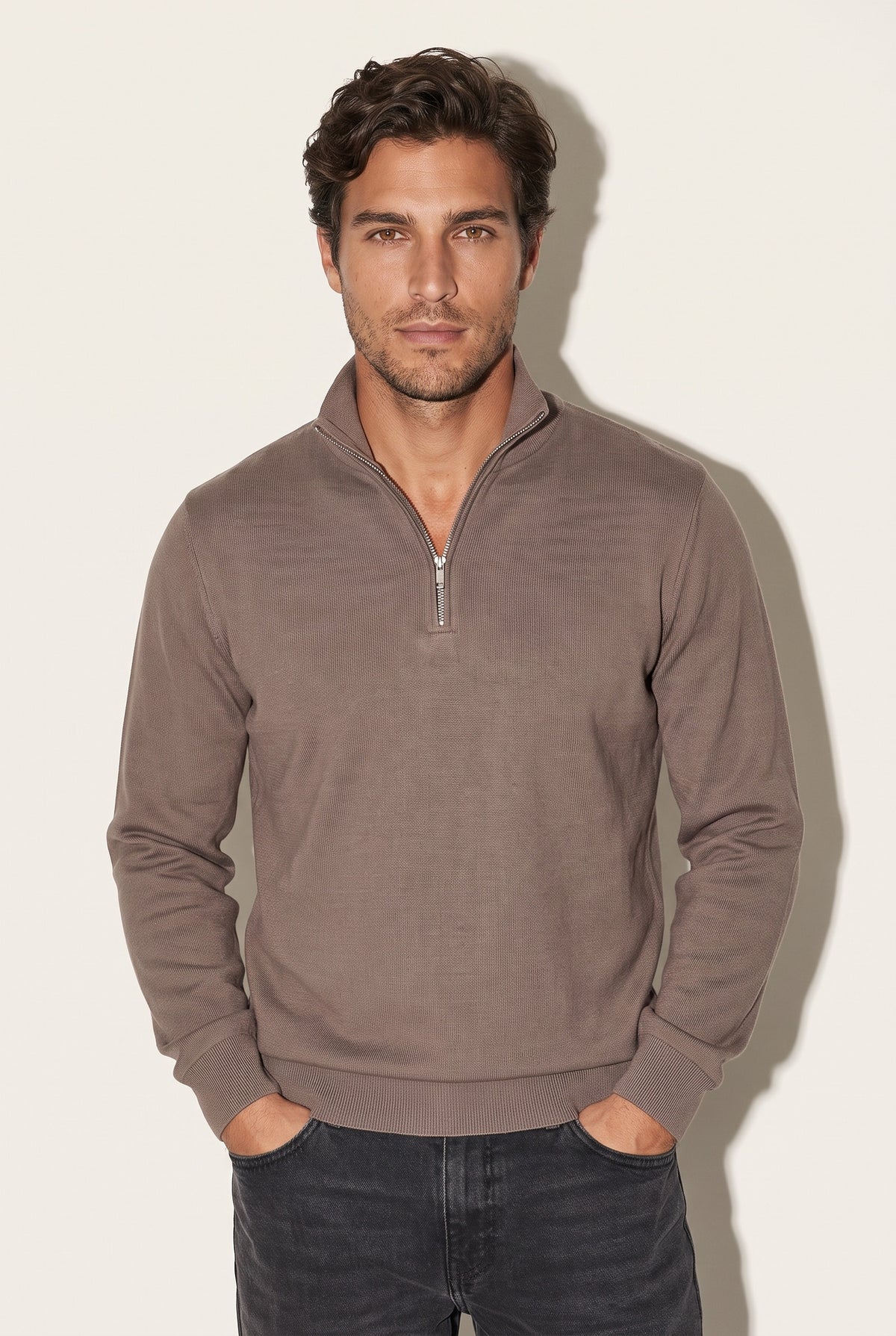 JSCO Erkek Dik Yaka 30/3 SLK Sweatshirt Sweat JS6208 Ana görsel