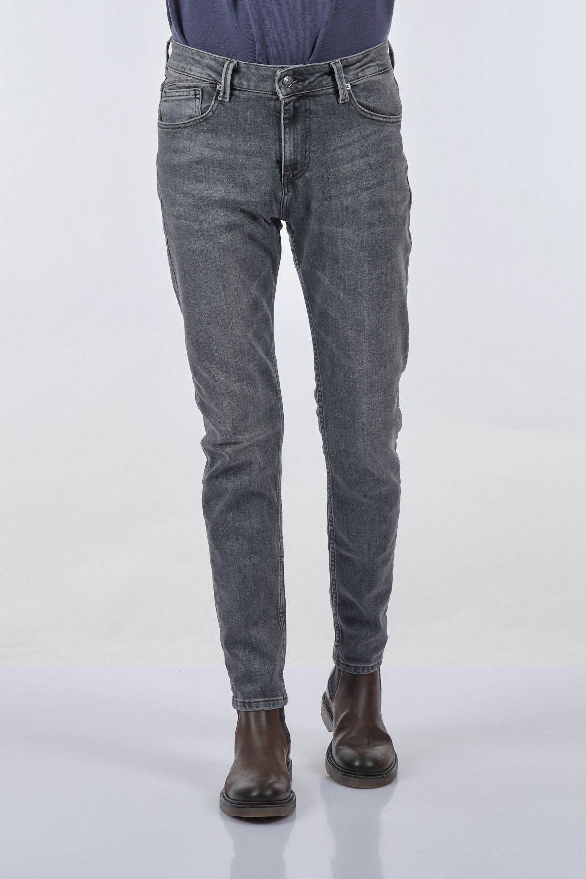 JSCO Erkek Minimalist Dar Paça Jean Pantolon - Günlük Kullanım