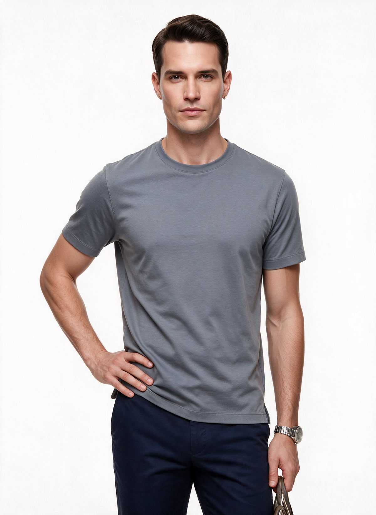 JSCO Erkek Bisiklet Yaka Rahat Kesim Pamuklu Kısa Kollu Basic T-Shirt JS2674 Ana görsel