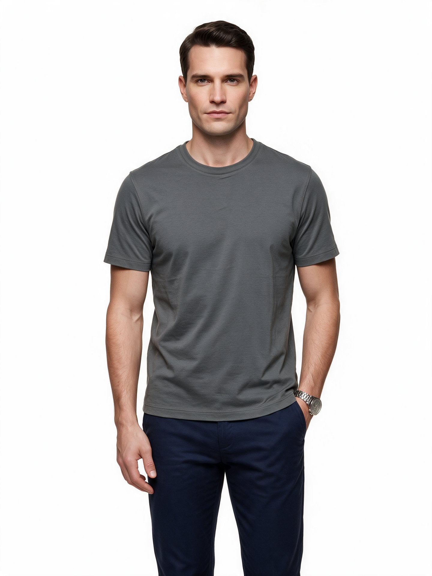 JSCO Erkek Bisiklet Yaka Rahat Kesim Pamuklu Kısa Kollu Basic T-Shirt JS2674 İkincil görsel