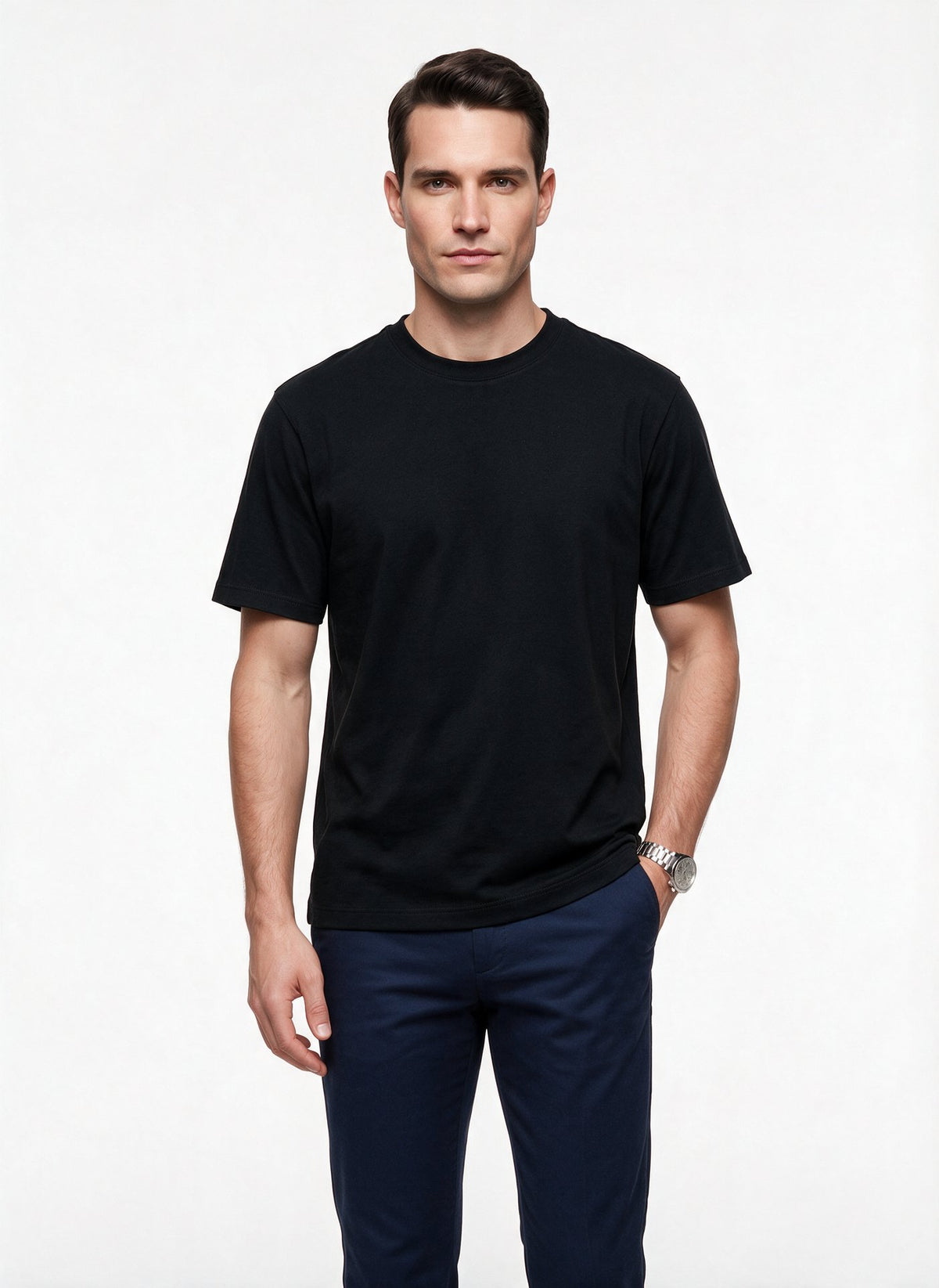 JSCO Erkek Bisiklet Yaka Rahat Kesim Pamuklu Kısa Kollu Basic T-Shirt JS2674 Ana görsel