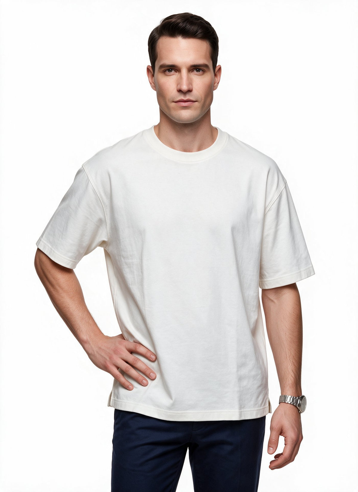 JSCO Erkek Bisiklet Yaka Rahat Kesim Pamuklu Kısa Kollu Basic T-Shirt JS2674 Ana görsel