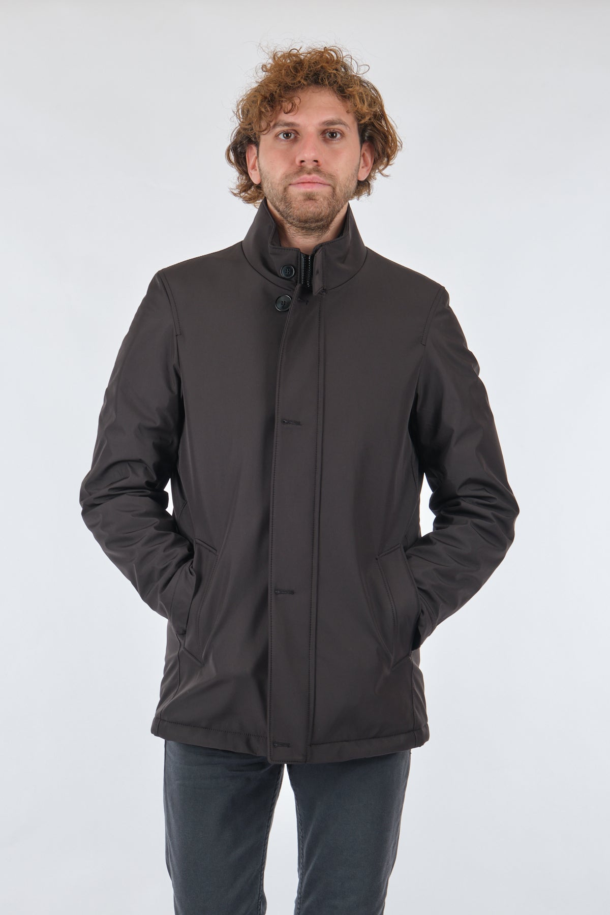 Orbita Erkek Kaban - Minimalist Stil, Regular Fit, Yüksek Yaka