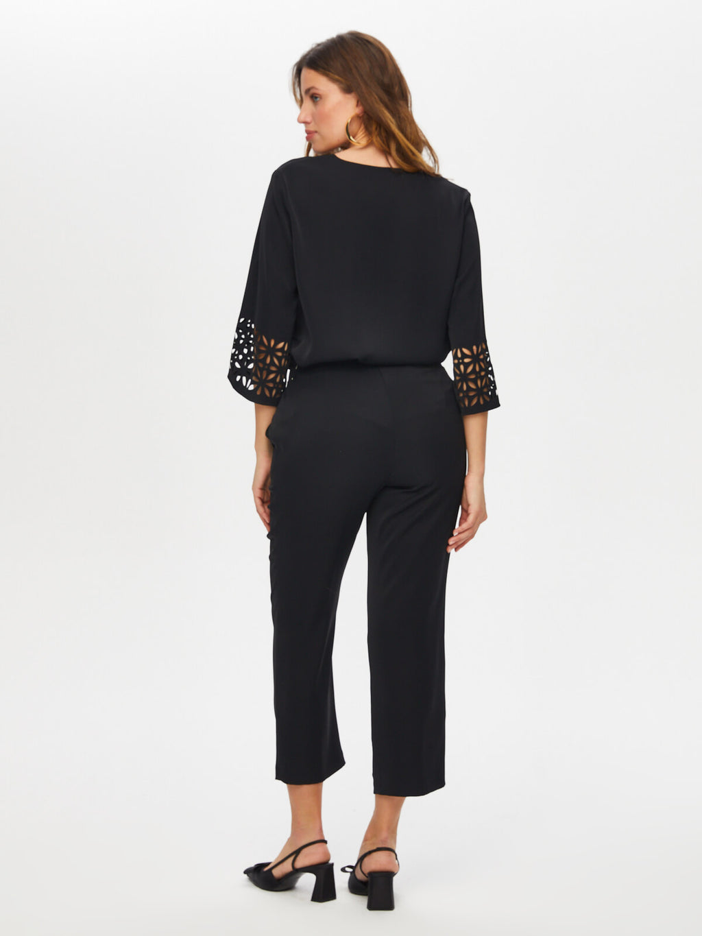 Kadın Paçası Delik İşli Slim Fit Pantolon Faik Sönmez