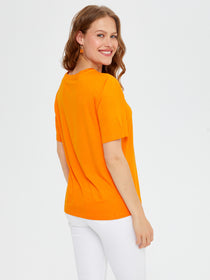 Kadın Yuvarlak Yaka Kısa Kol T-Shirt Faik Sönmez