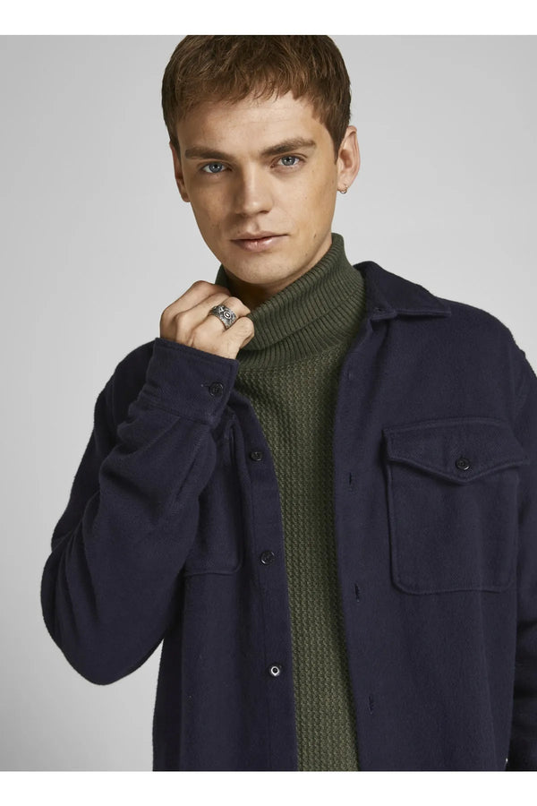 Jack&Jones Erkek Minimalist Boğazlı Uzun Kol Kazak - Oversized Fit