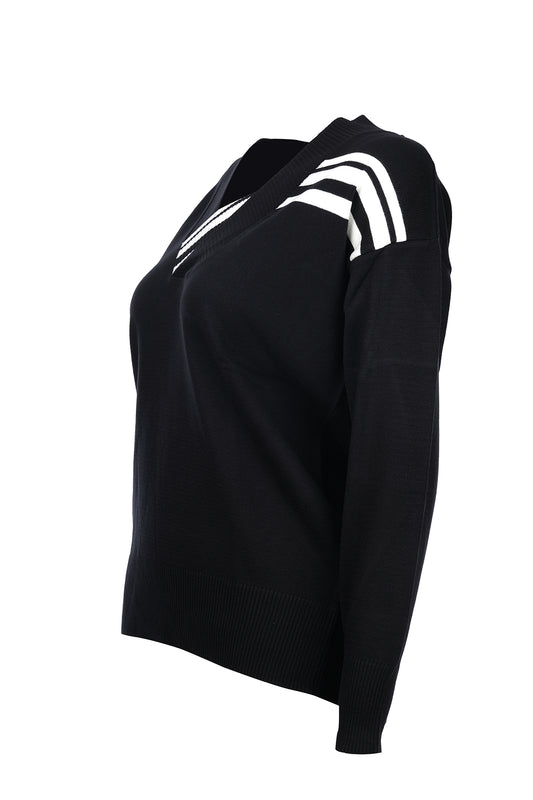 On Minimalist V Yaka Uzun Kollu Kadın Kazak - Günlük Şıklık