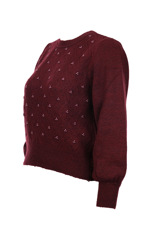 عشرة كنزات قصيرة بتصميم بسيط للنساء - أكمام واسعة، تفاصيل من اللؤلؤ - للاستخدام اليومي والمناسبات الخاصة