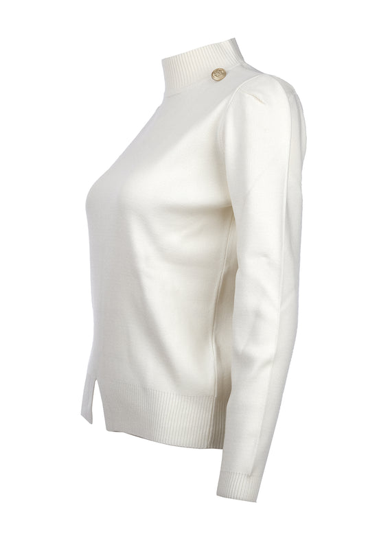 On Minimalist Uzun Kol Yüksek Yaka Kadın Kazak - Crop Kesim