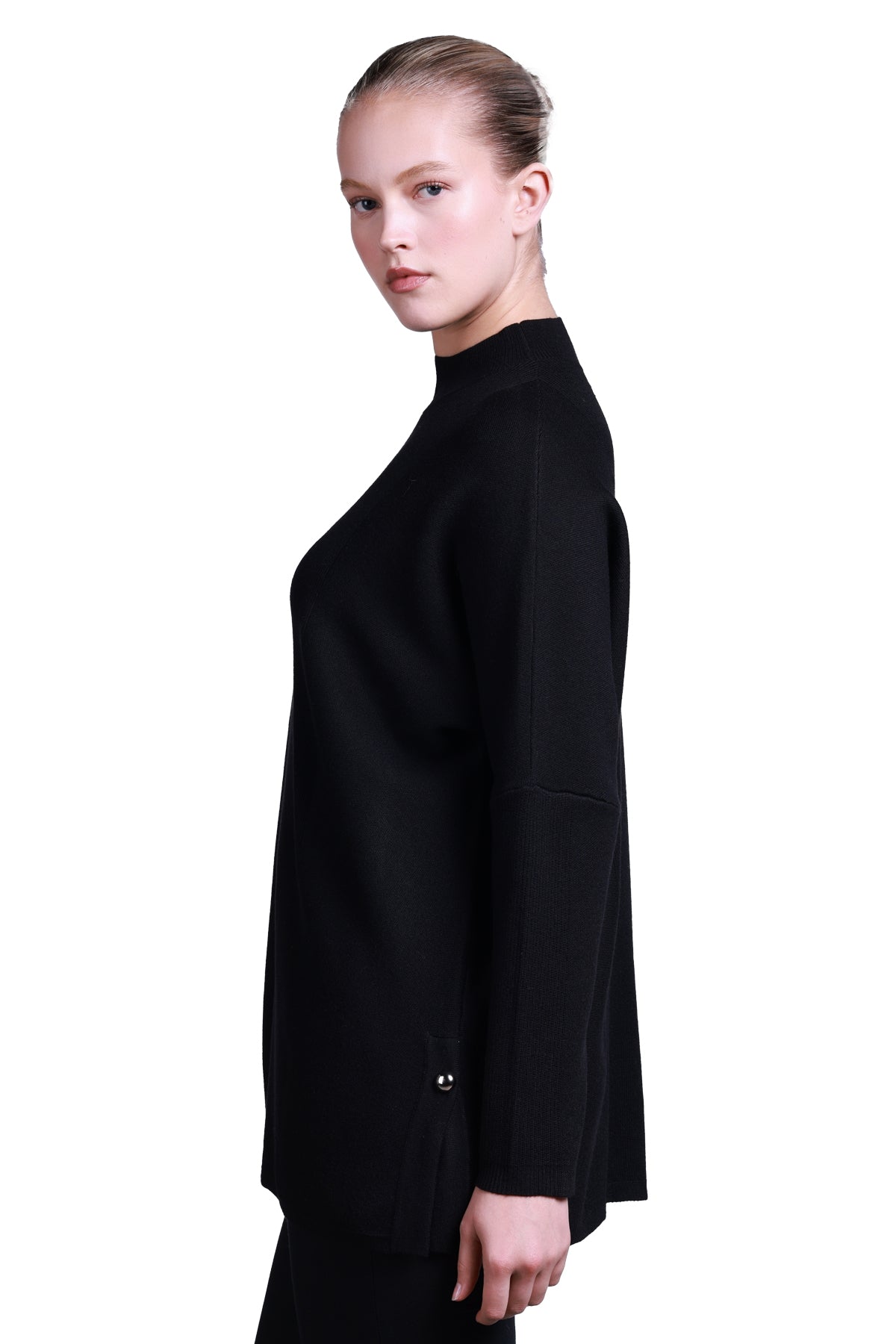 Sempre Minimalist Oversize Uzun Kol Kadın Kazak - Midi Boy - Rahat Kesim Translation missing: tr.content.product_image_secondary