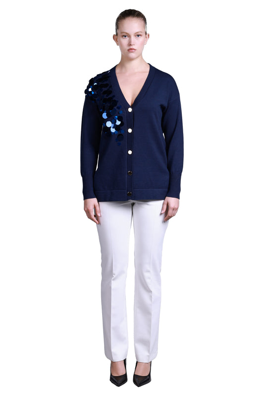 Sempre Oversize V Yaka Pullu Uzun Kol Kazak - Günlük & Şık